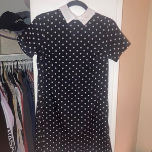 Polka dot Wednesday Adams styled dress